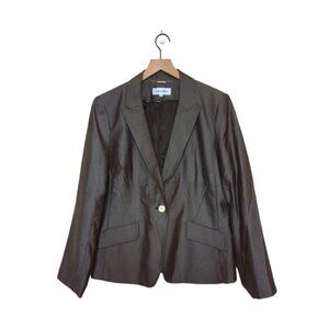 CALVIN Klein Women's Classic Gray One Button Blazer Sz 16